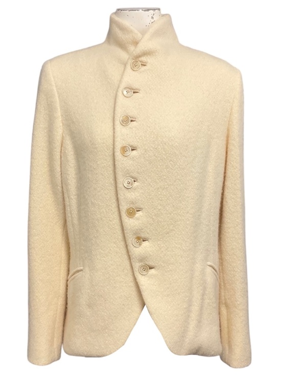 Ralph Lauren Purple Label Jackets & Blazers - RALPH LAUREN COLLECTION CREAM BUTTON FRONT CASHMERE BLAZER JACKET